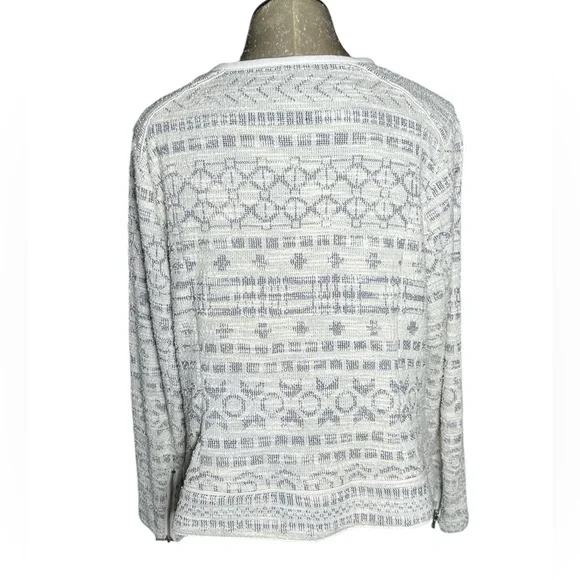 Cato Cream and Gray tweed biker Jacket 18W - Picture 3 of 8